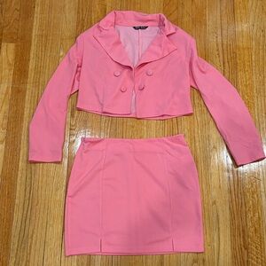 SHEIN Pink Women's Skirt Set